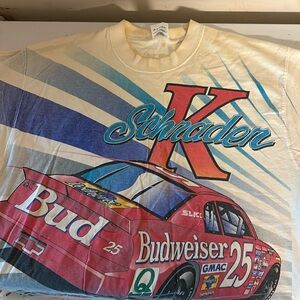 Vtg 1995 Ken Schrader Budweiser Nascar Racing T-shirt